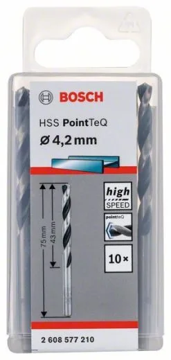 Punta 4,2mm (10pezzi) Bosch HSS PointTeQ
