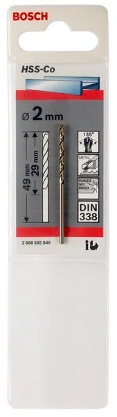 Punte Per Metallo HSS-Co, DIN 338 Bosch 2608585863